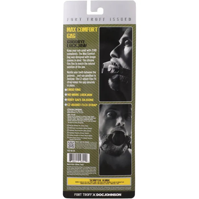 Doc Johnson Fort Troff Max Comfort Gag Mouth Restraint Black