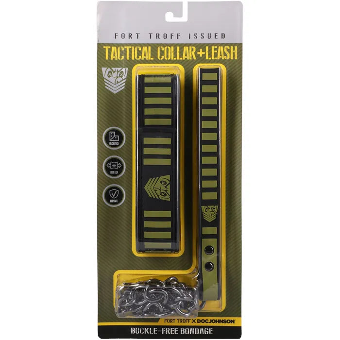 Doc Johnson Fort Troff Tactical Collar & Leash Restraint Black / Green