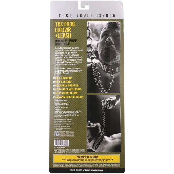 Doc Johnson Fort Troff Tactical Collar & Leash Restraint Black / Green