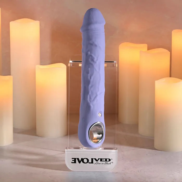 Evolved LARGE PURPLE FANTASY USB Rechargeable Vibrator 21.8cm Purple
