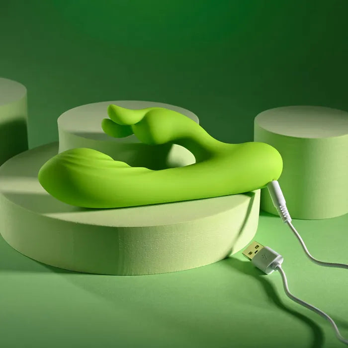 Evolved BRAT BUNNY USB Rechargeable Rabbit Vibrator 16.2cm Green
