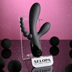 Selopa TRIPLE ACES USB Rechargeable Triple Stimulator Vibrator 19.7cm Black
