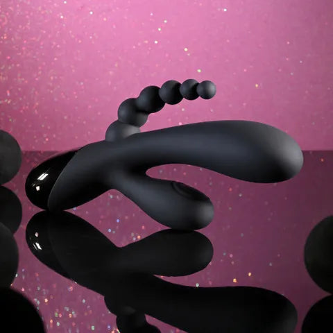 Selopa TRIPLE ACES USB Rechargeable Triple Stimulator Vibrator 19.7cm Black