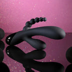 Selopa TRIPLE ACES USB Rechargeable Triple Stimulator Vibrator 19.7cm Black