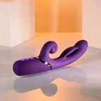 Evolved PLEASURE PUFF USB Rechargeable Inflatable Rabbit Vibrator 24.1cm Purple