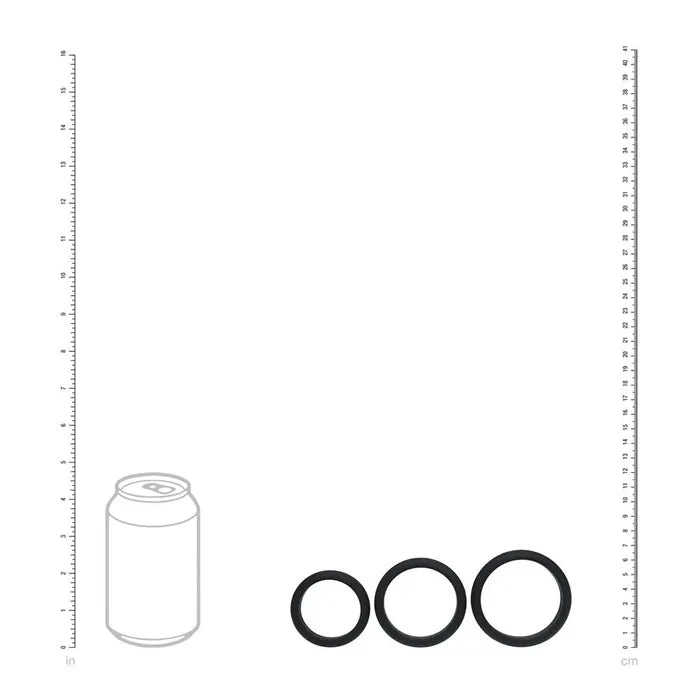 Shots Toys LEVELZ Wide O Silicone Cock Ring Set L / XL / 2X Set Of 3 Sizes