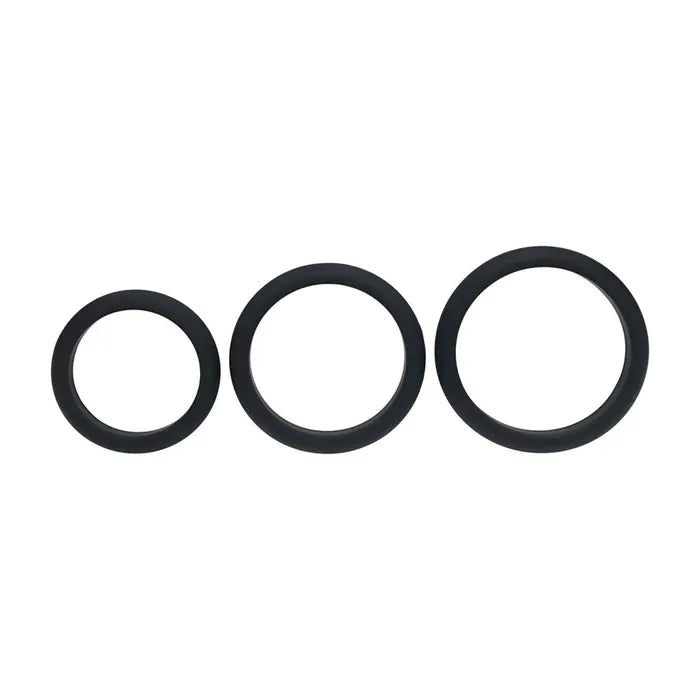 Shots Toys LEVELZ Wide O Silicone Cock Ring Set L / XL / 2X Set Of 3 Sizes