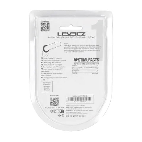 Shots Toys LEVELZ Multicolour Cock Ring Set 4 Pack