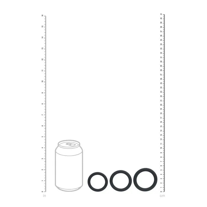 Shots Toys LEVELZ Classic Silicone Cock Ring Set L / XL / XXL Set Of 3 Sizes
