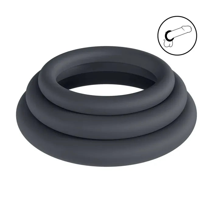 Shots Toys LEVELZ Classic Silicone Cock Ring Set L / XL / XXL Set Of 3 Sizes