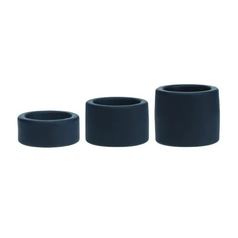 Shots Toys LEVELZ Liquid Silicone Ball Strap Set Of 3 Sizes Black