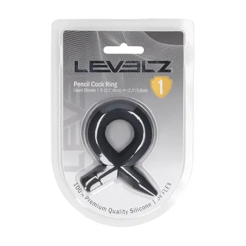 Shots Toys LEVELZ Pencil Liquid Silicone Cock Ring Black
