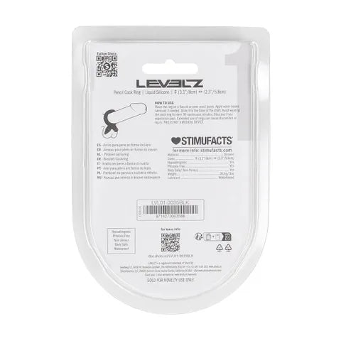 Shots Toys LEVELZ Pencil Liquid Silicone Cock Ring Black