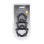 Shots Toys LEVELZ Beaded Silicone Cock Ring Set Of 3 Sizes Black