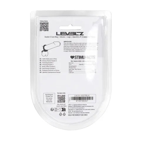 Shots Toys LEVELZ Double O Silicone Cock & Ball Ring Large Black