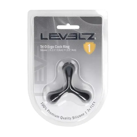 Shots Toys LEVELZ Tri O Ergo Silicone Cock & Ball Ring Black