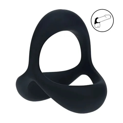 Shots Toys LEVELZ Tri O Ergo Silicone Cock & Ball Ring Black