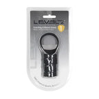 Shots Toys LEVELZ Silicone Cock Ring & Ribbed Sleeve Black