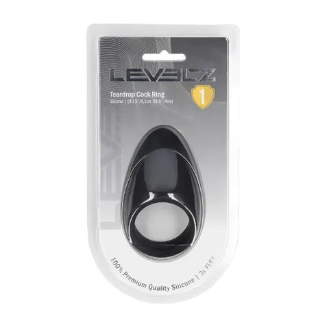 Shots Toys LEVELZ Teardrop Silicone Cock Ring Black