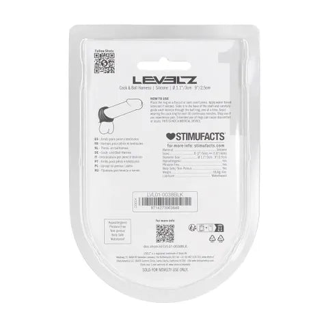 Shots Toys LEVELZ Tri O Silicone Shaft Cock & Ball Ring Black