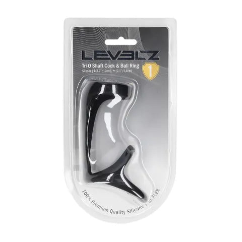 Shots Toys LEVELZ Tri O Silicone Shaft Cock & Ball Ring Black