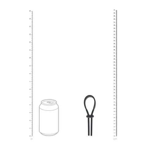 Shots Toys LEVELZ Wide Adjustable Silicone Lasso Cock Ring Black