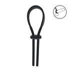 Shots Toys LEVELZ Wide Adjustable Silicone Lasso Cock Ring Black