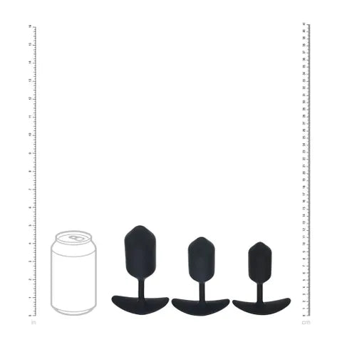 Shots Toys LEVELZ Silicone Weighted Anal Plug Training Set Of 3 Sizes Black