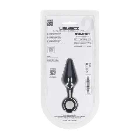 Shots Toys LEVELZ Silicone Anal Plug With Loop Black