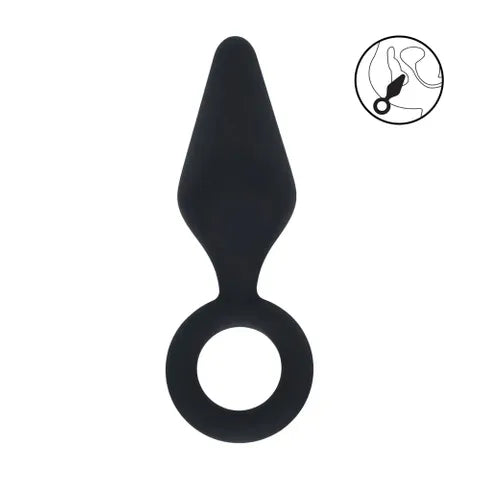 Shots Toys LEVELZ Silicone Anal Plug With Loop Black