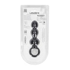 Shots Toys LEVELZ Beaded Silicone Anal Probe With Loop Black 15.3cm