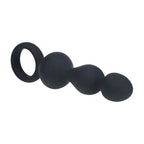 Shots Toys LEVELZ Ribbed Silicone Flared Anal Beads Black 26.7cm