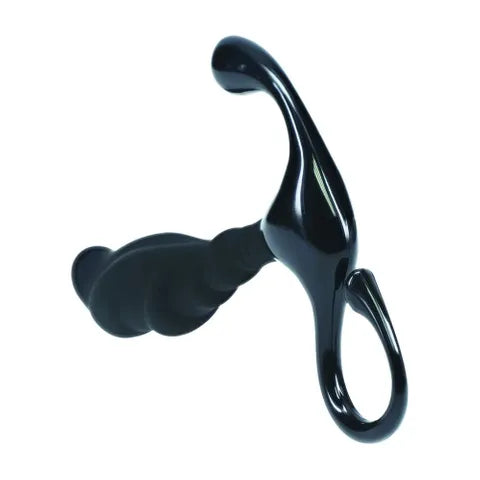 Shots Toys LEVELZ Rippled With Hard Loop Prostate Massager Black