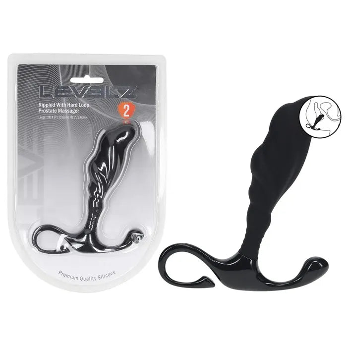 Shots Toys LEVELZ Rippled With Hard Loop Prostate Massager Black
