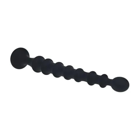 Shots Toys LEVELZ Ribbed Silicone Flared Anal Beads Black 26.7cm