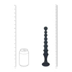Shots Toys LEVELZ Ribbed Silicone Flared Anal Beads Black 26.7cm