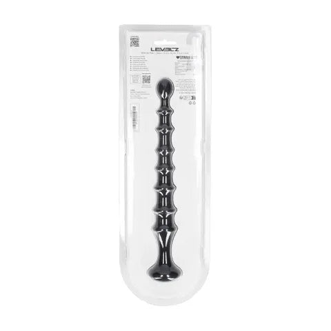 Shots Toys LEVELZ Ribbed Silicone Flared Anal Beads Black 26.7cm