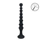 Shots Toys LEVELZ Ribbed Silicone Flared Anal Beads Black 26.7cm