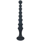 Shots Toys LEVELZ Ribbed Silicone Flared Anal Beads Black 26.7cm