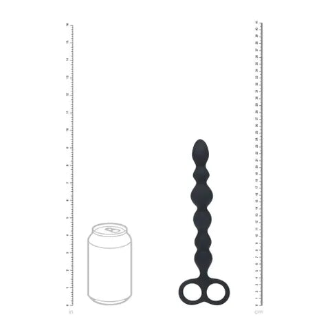 Shots Toys LEVELZ Beaded Silicone Anal Beads With Double Loop Black 24.5cm