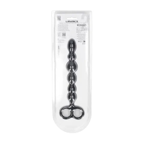 Shots Toys LEVELZ Beaded Silicone Anal Beads With Double Loop Black 24.5cm