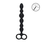 Shots Toys LEVELZ Beaded Silicone Anal Beads With Double Loop Black 24.5cm