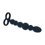 Shots Toys LEVELZ Beaded Silicone Anal Beads With Double Loop Black 24.5cm