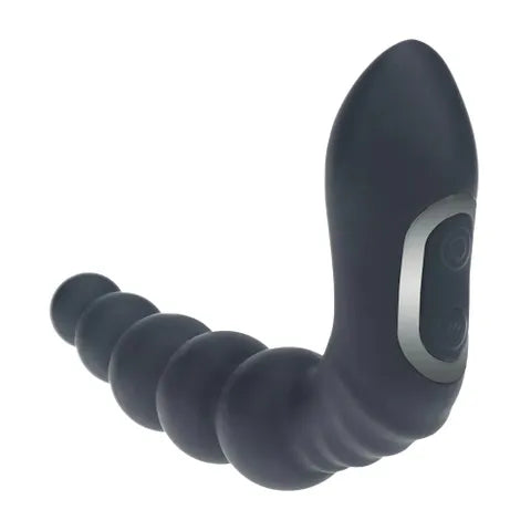 Shots Toys LEVELZ Rechargeable Beaded Heating + Vibrating Prostate Massager Black