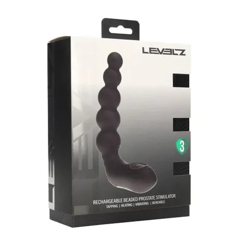 Shots Toys LEVELZ Rechargeable Beaded Heating + Vibrating Prostate Massager Black