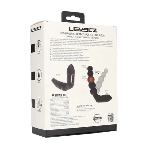 Shots Toys LEVELZ Rechargeable Beaded Heating + Vibrating Prostate Massager Black