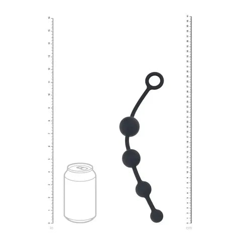 Shots Toys LEVELZ Curved Silicone Anal Beads Black 29.5cm