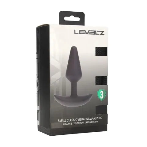 Shots Toys LEVELZ Classic USB Rechargeable Vibrating Silicone Anal Plug Small Black