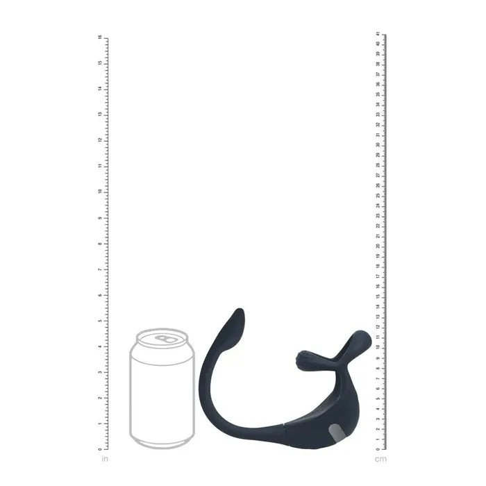 Shots Toys LEVELZ Remote Controlled Vibrating TriO Cock Ring With Prostate Stimulator Black