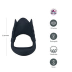 Maia ROCKY USB Rechargeable Vibrating Cock & Balls Ring Black